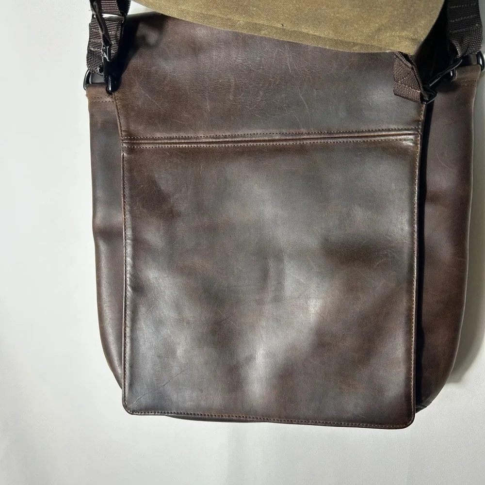 Waterfield Designs Muzetto Messenger Bag Brown Leather Waxed Canvas Made in SF
